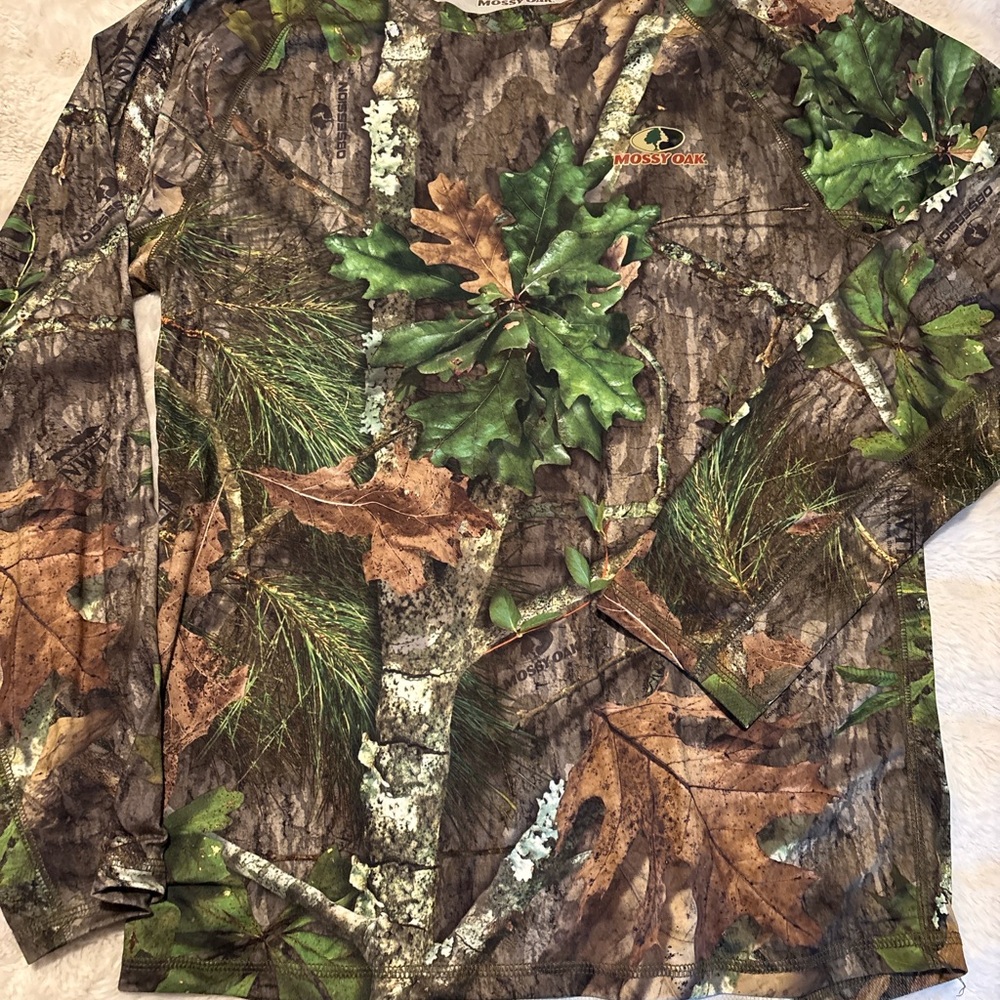 Mossy Oak Camo Long Sleeve Shirt Women Size S Hunting Outdoor Realtree Style